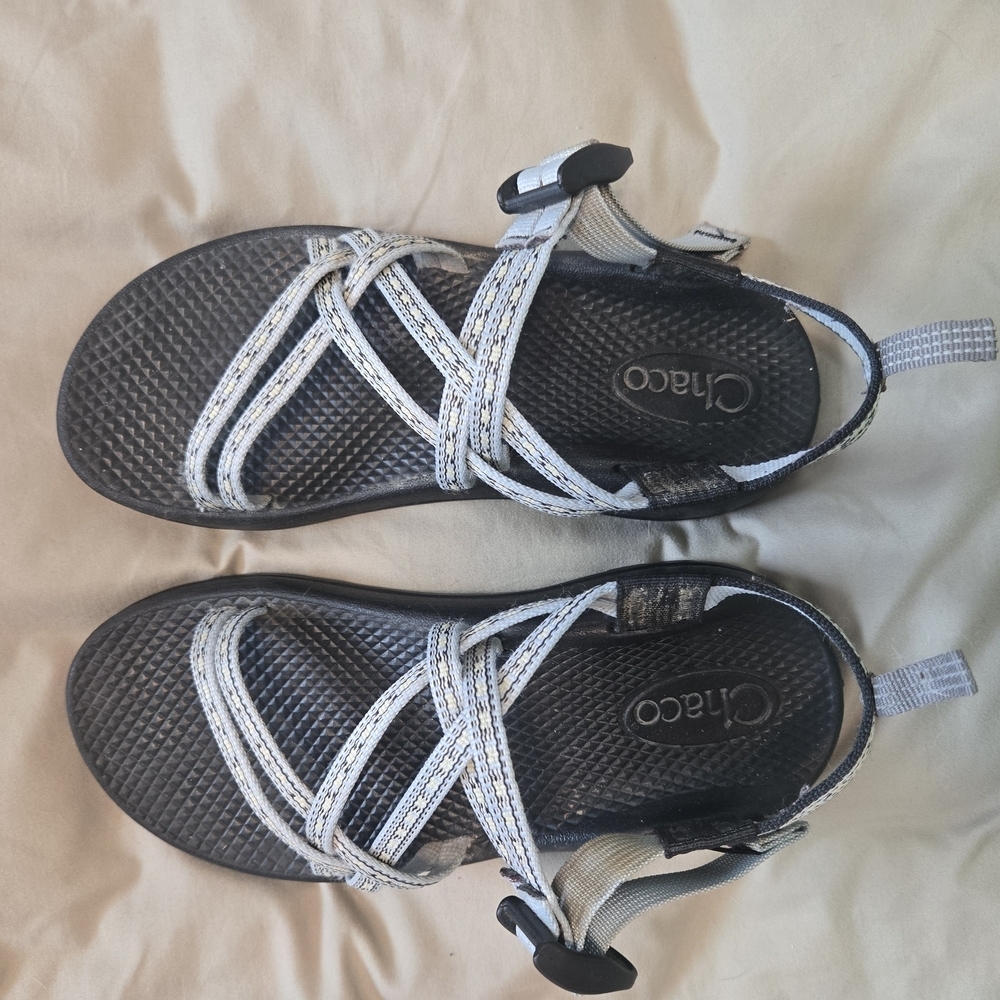 Chaco Sandals with Black, Blue and White Straps